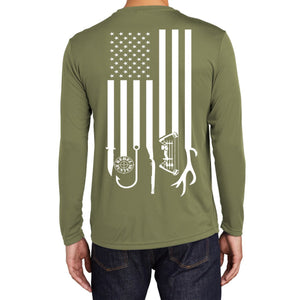 Rebel Hunters Hunting Essentials Flag Long Sleeve Performance Shirt