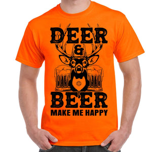 Rebel Hunters Deer & Beer Makes Me Happy T-Shirt