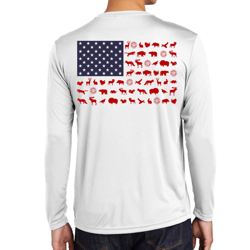 Rebel Hunters American Hunter Flag Long Sleeve Performance Shirt